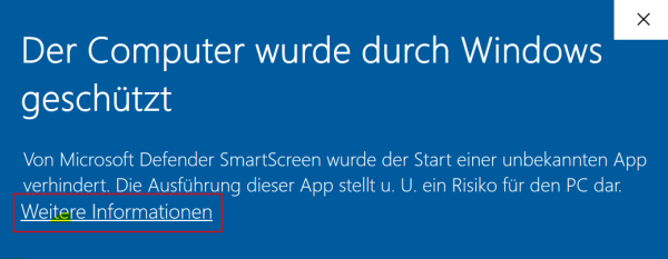 Screenshot "Weitere Informationen"